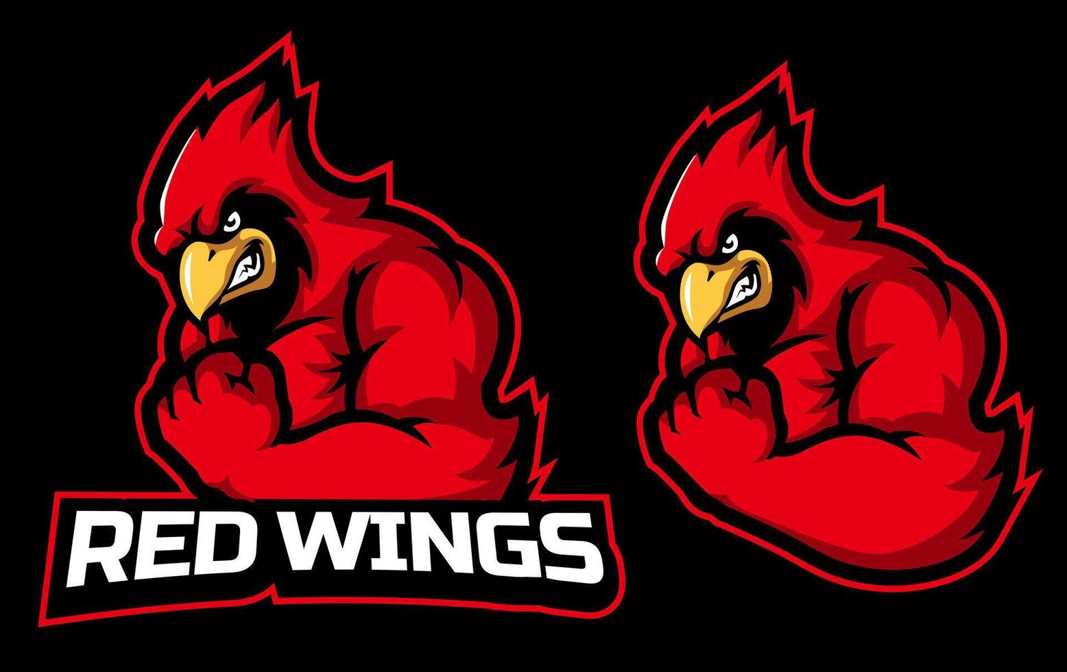 Strong Red Cardinal Sports Team Mascot Design vector