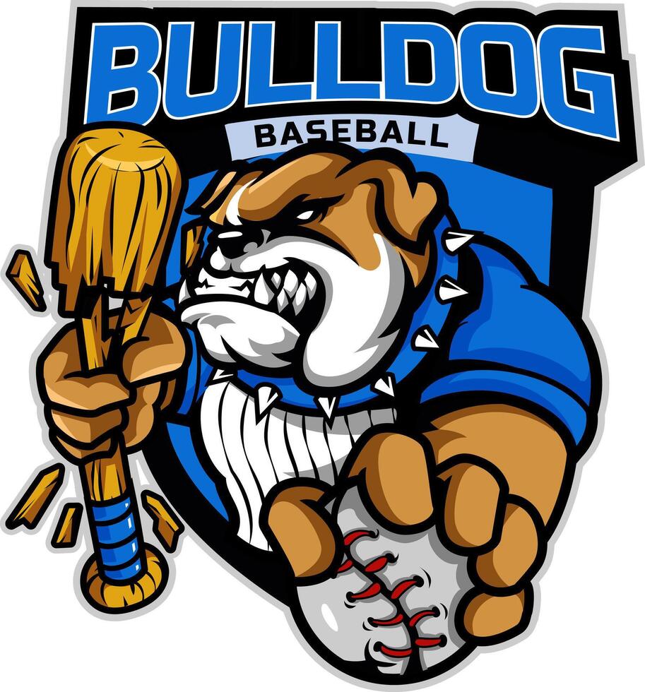 Powerful Bulldog Baseball Team Emblem Design vector
