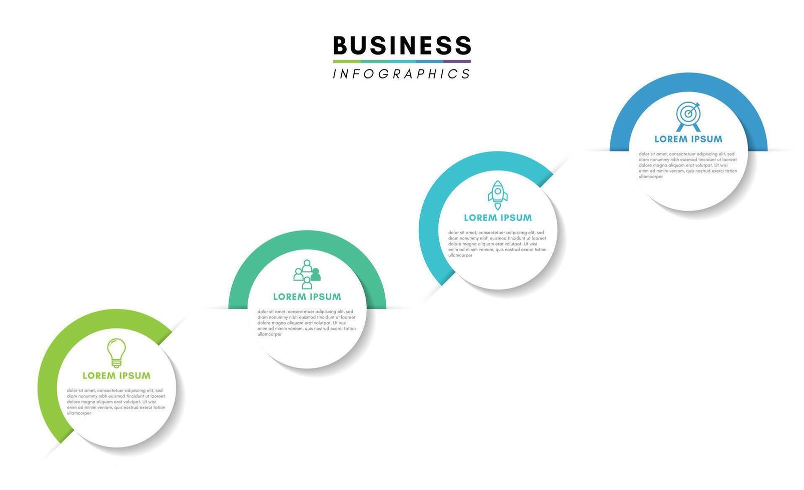 Circle infographics with 4 steps or options, template for diagram, graph, presentation and chart vector