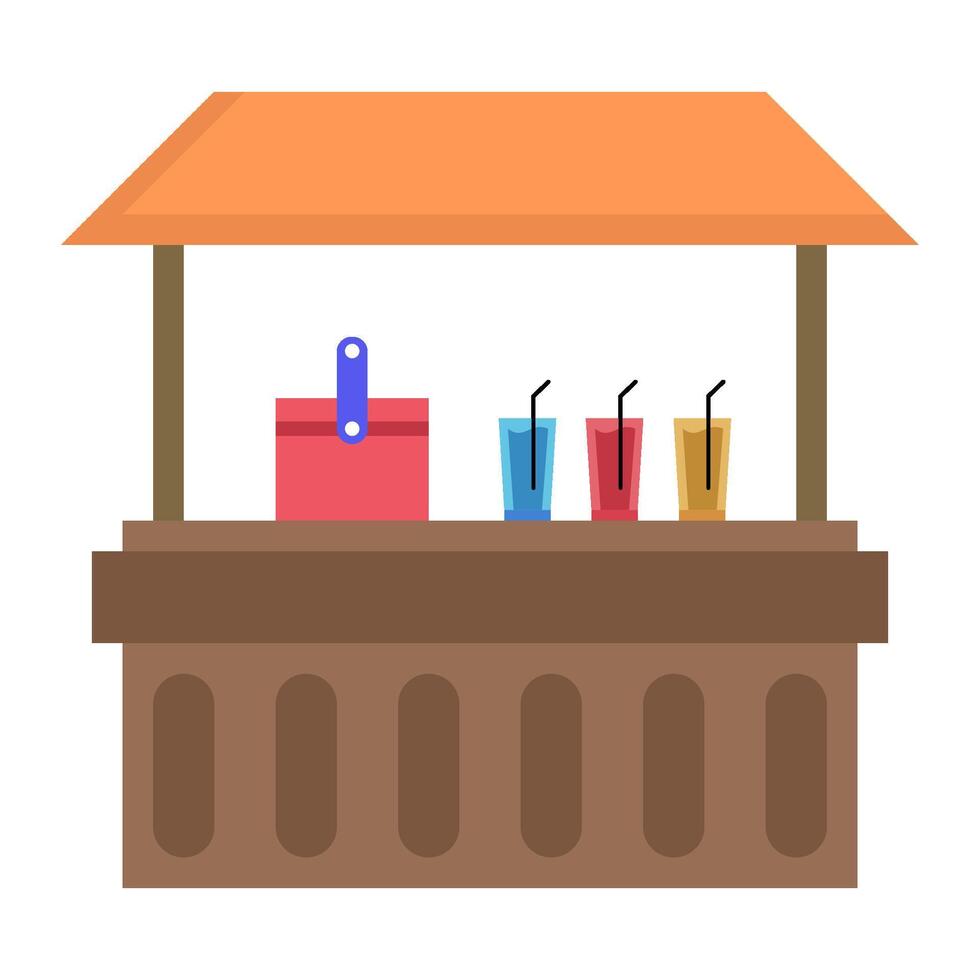 beach bar flat icon vector