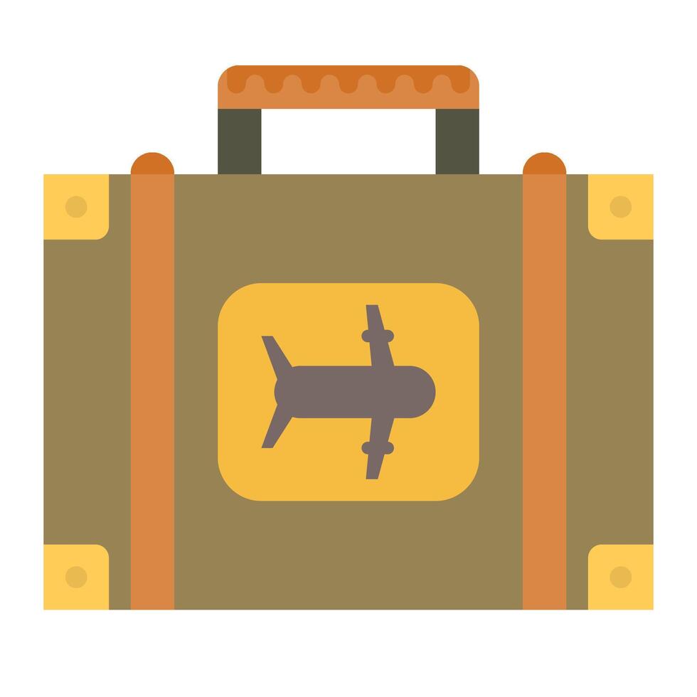suitcase flat icon vector