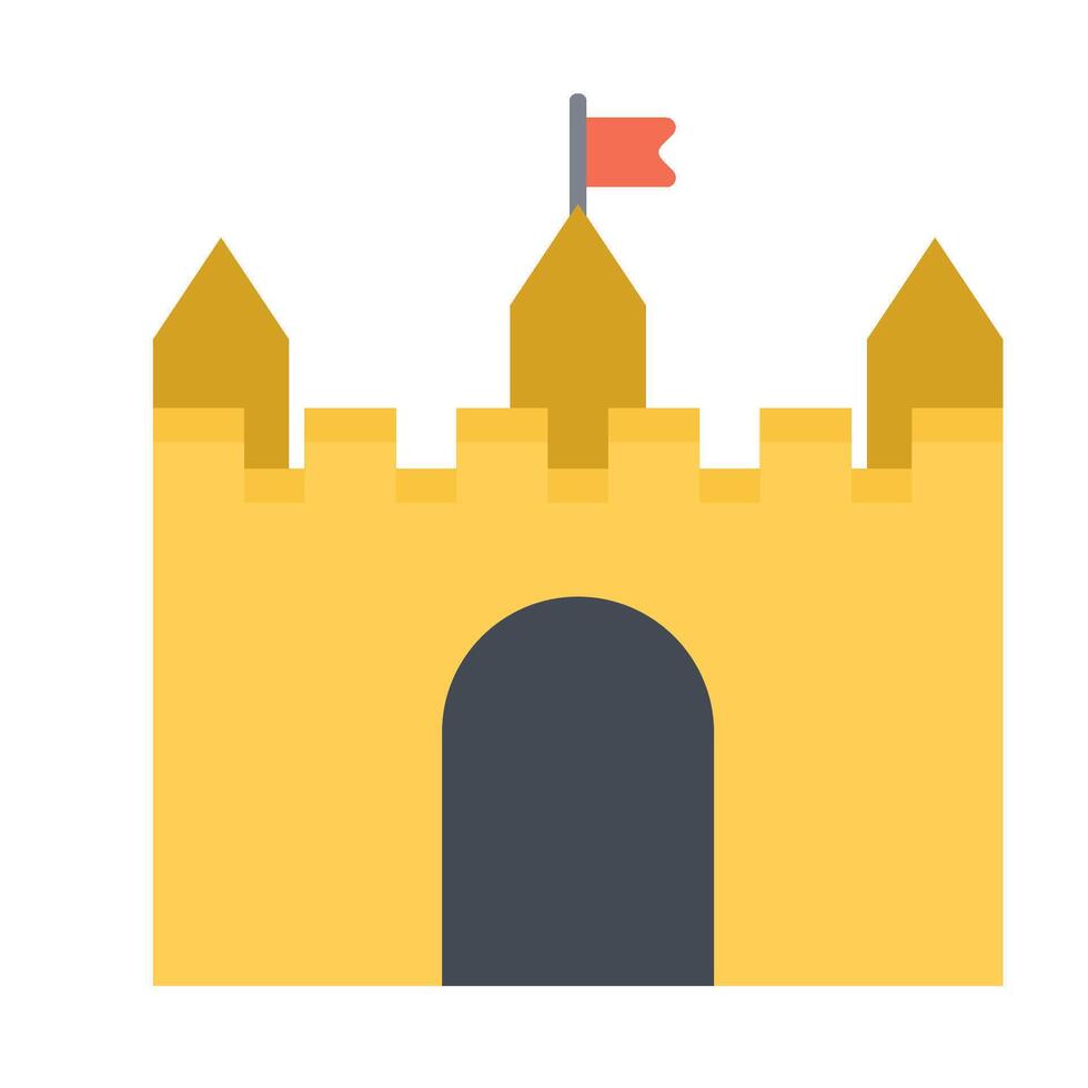 sand castle flat icon vector