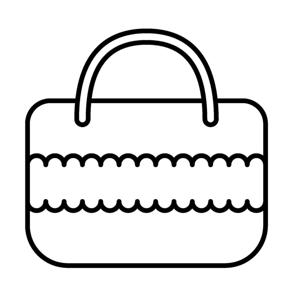 beach bag outline icon vector