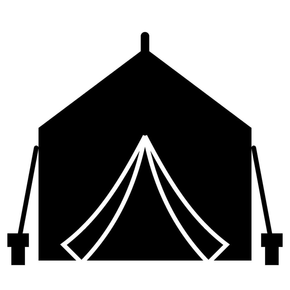 tent solid icon vector