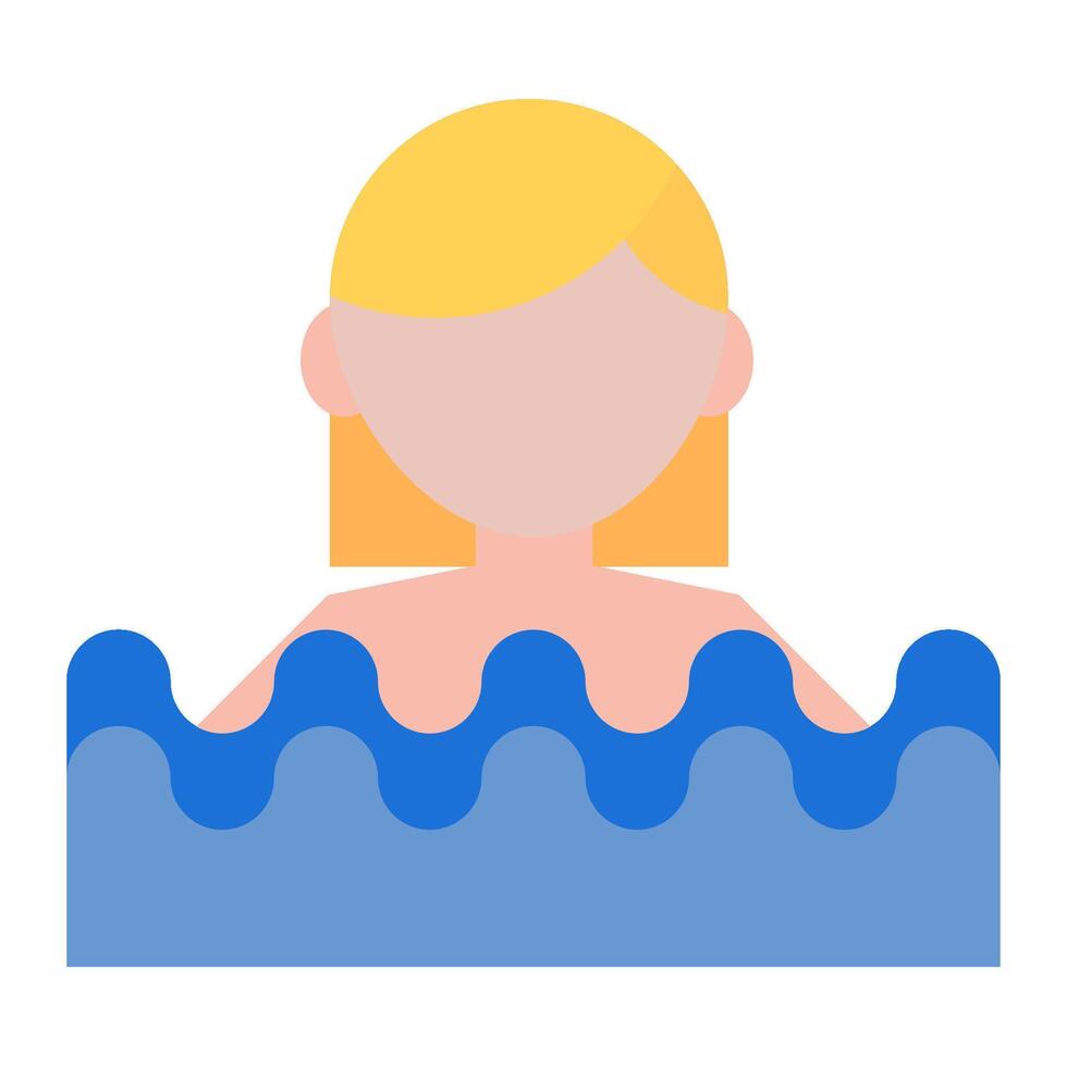 swimming girl flat icon vector