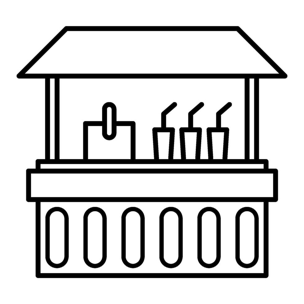 beach bar outline icon vector