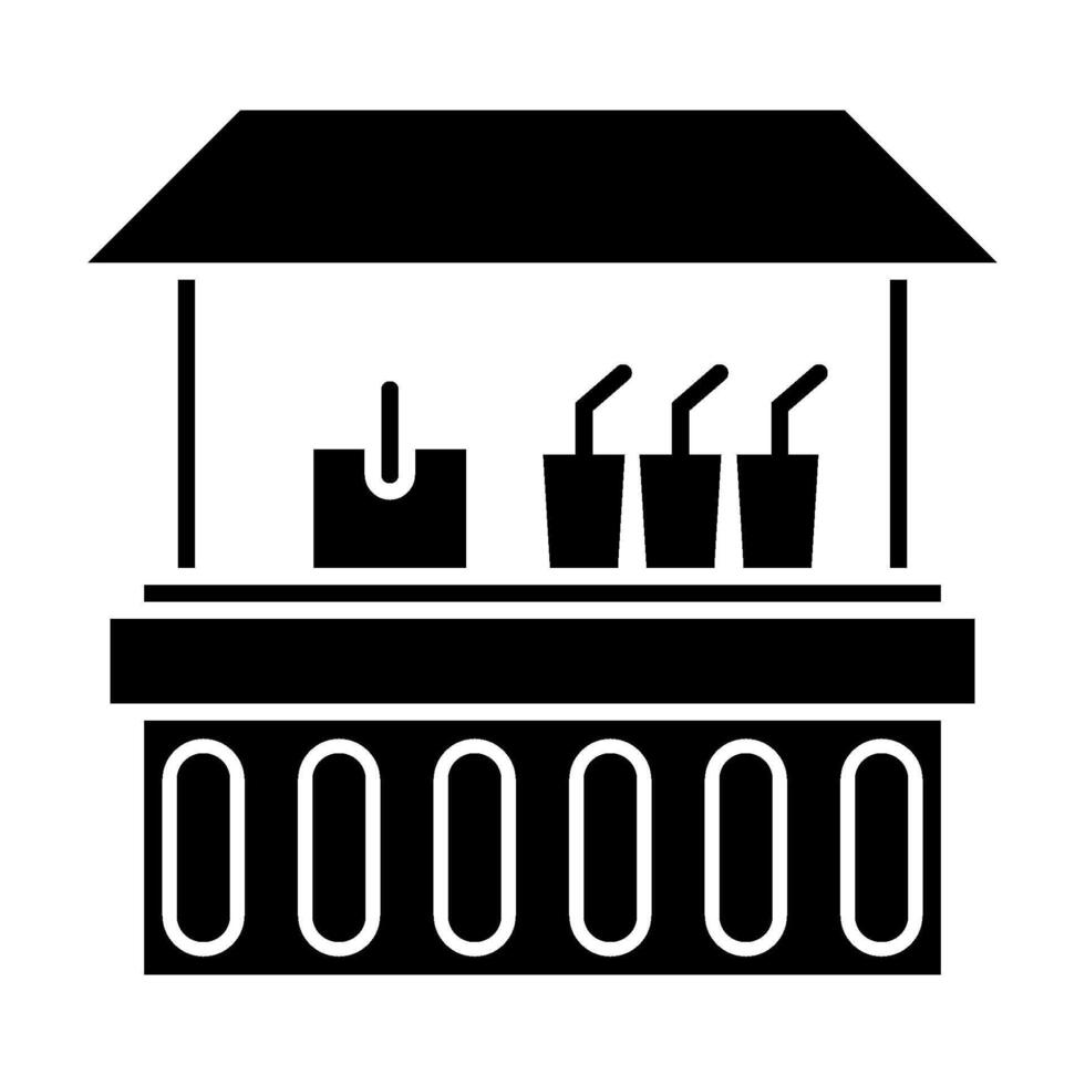 beach bar solid icon vector