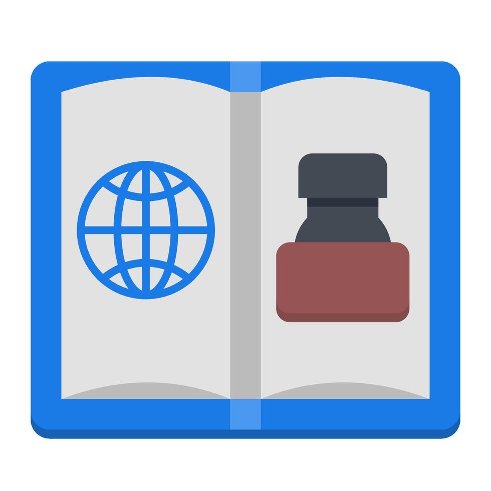 passport stamp flat icon vector