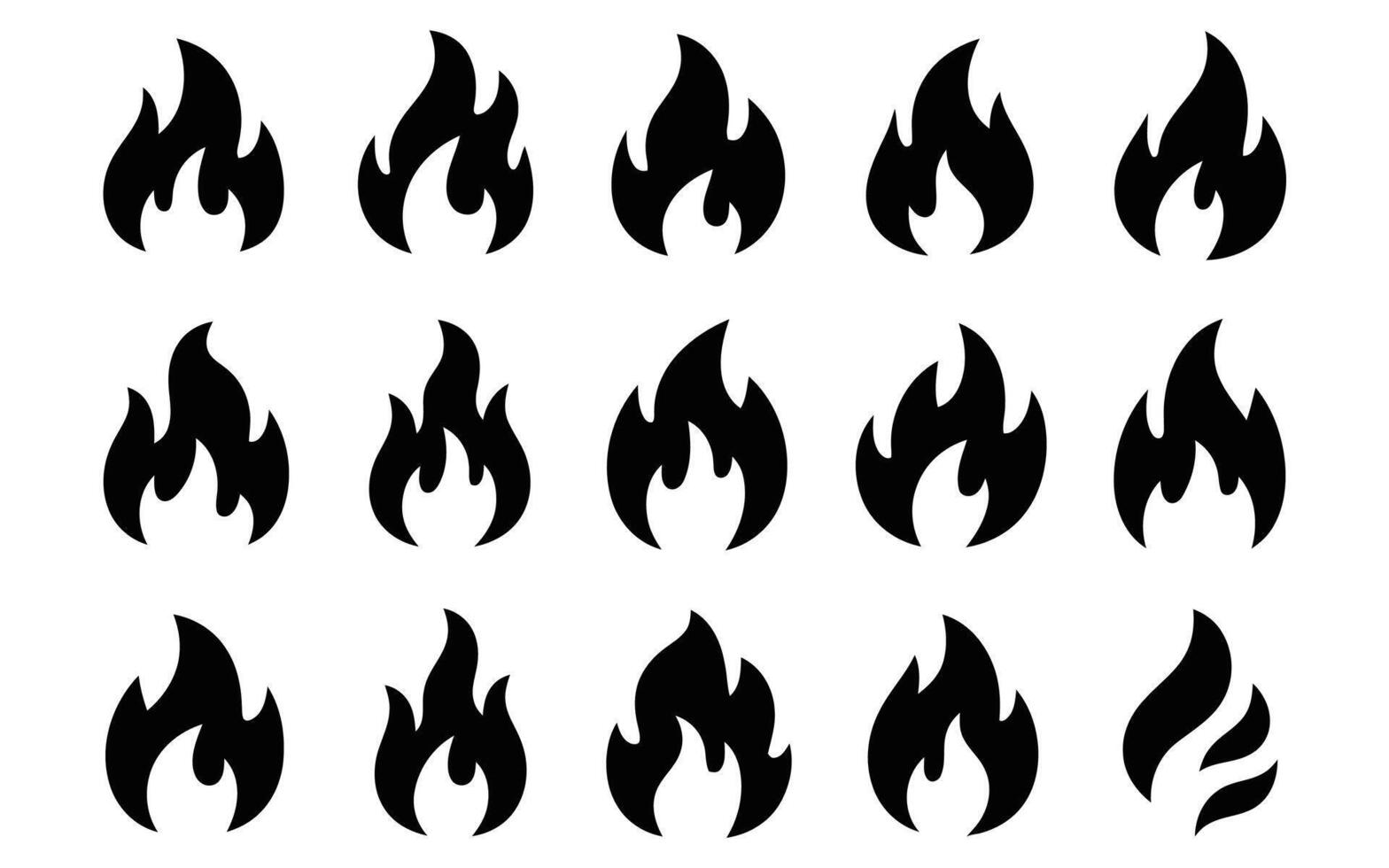 Classic Flame Silhouette Set vector