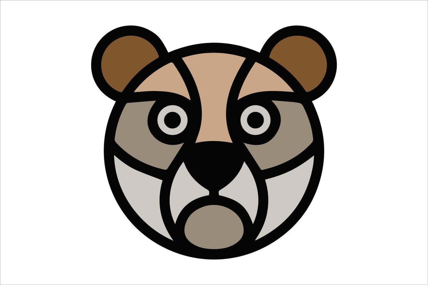 Cute Bear Cub Face Cartoon Design of Illustration vector