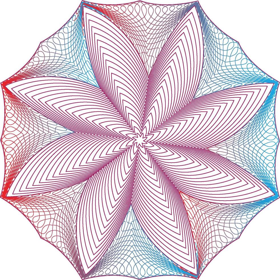 Abstract Guilloche Rosette in Floral Shape vector