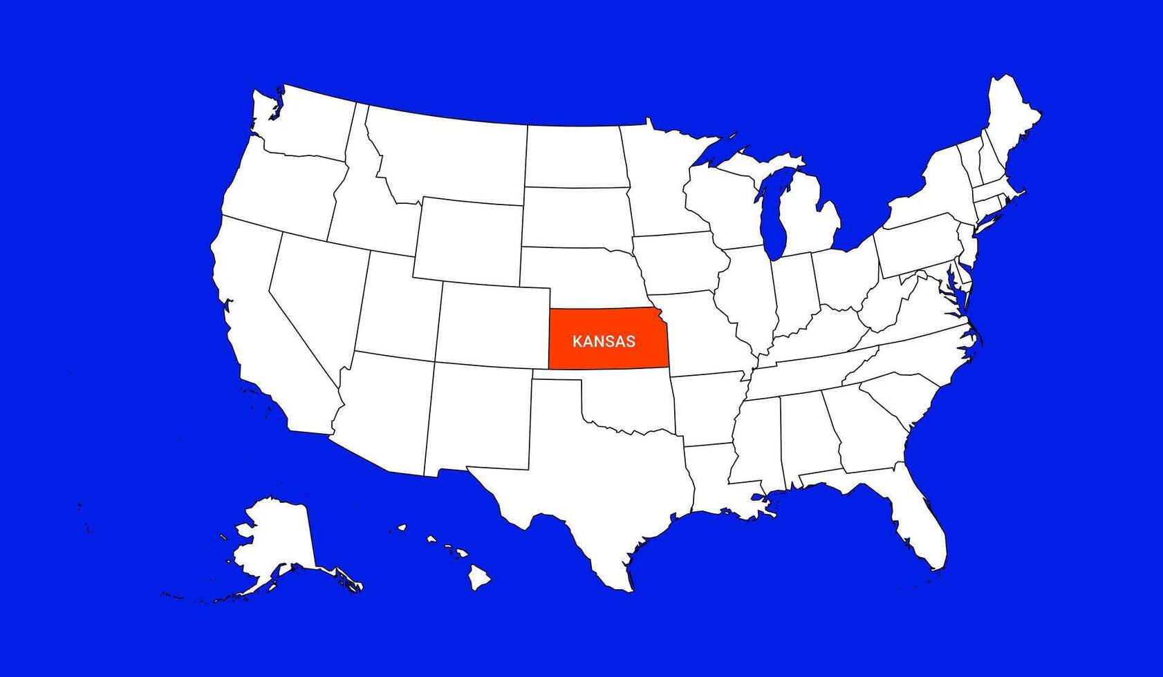kansas maps illustration USA vector