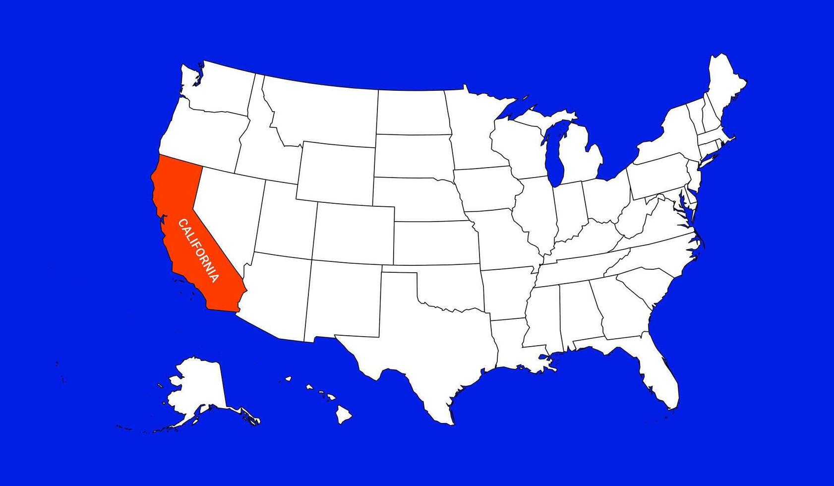 california maps illustration USA vector