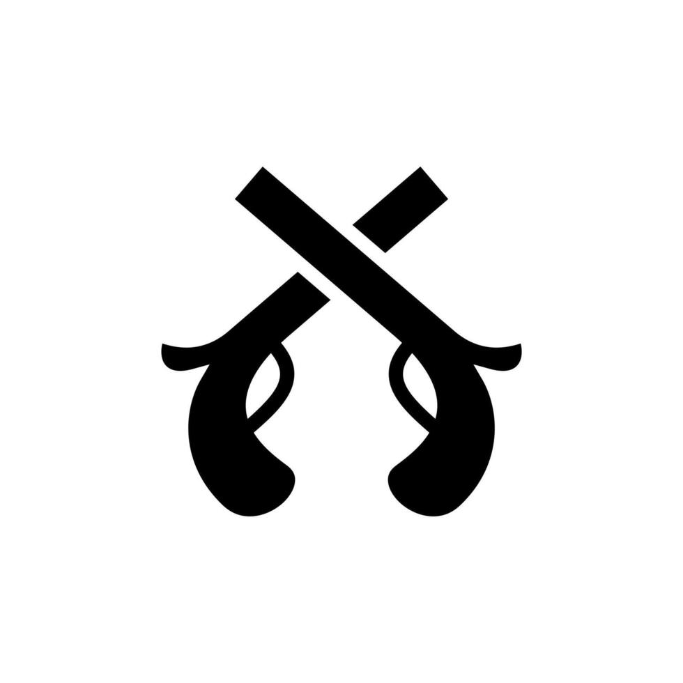 Crossed guns icon on white background vector