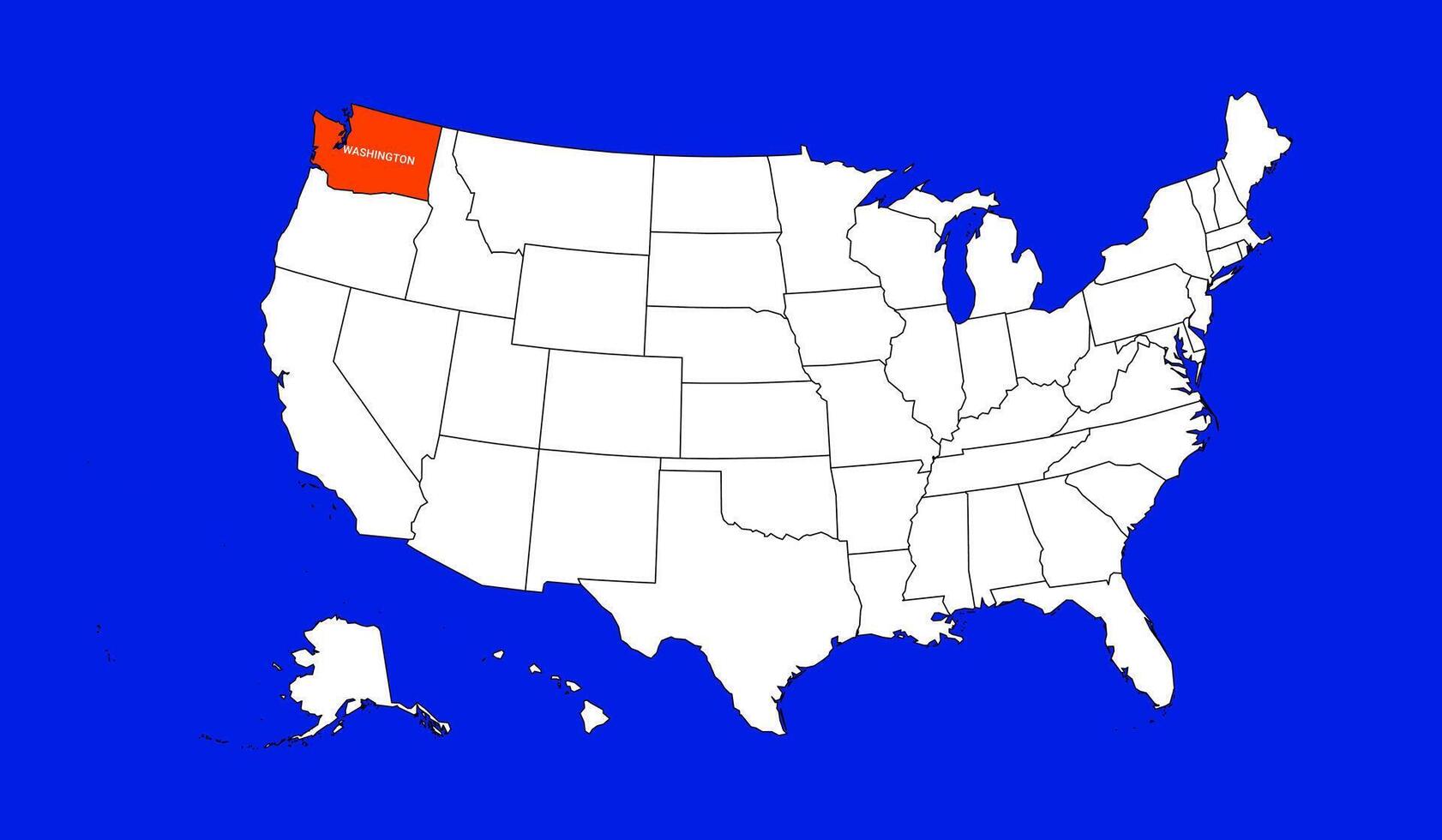 washington maps illustration USA vector