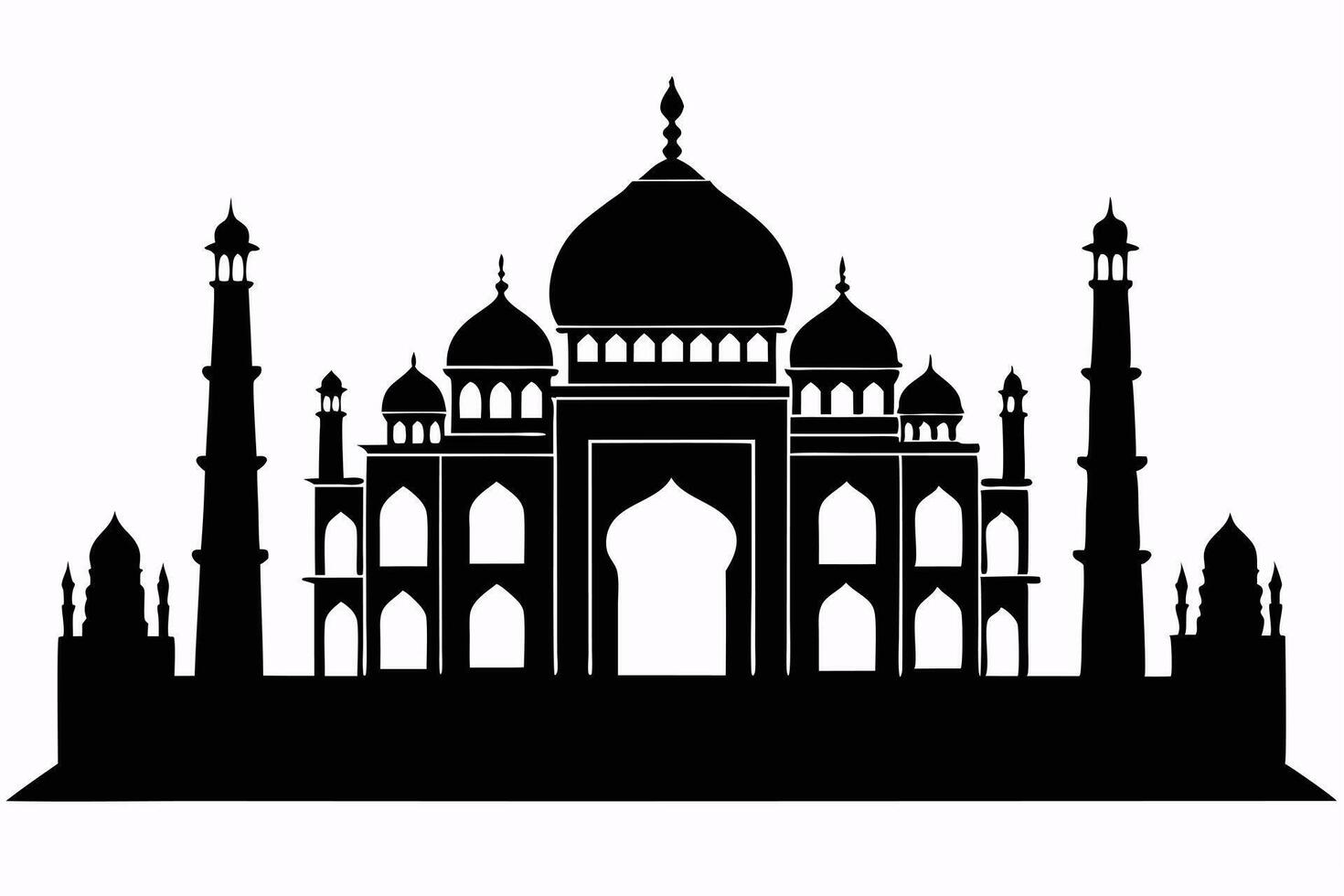 Taj Mahal Silhouette Illustration vector