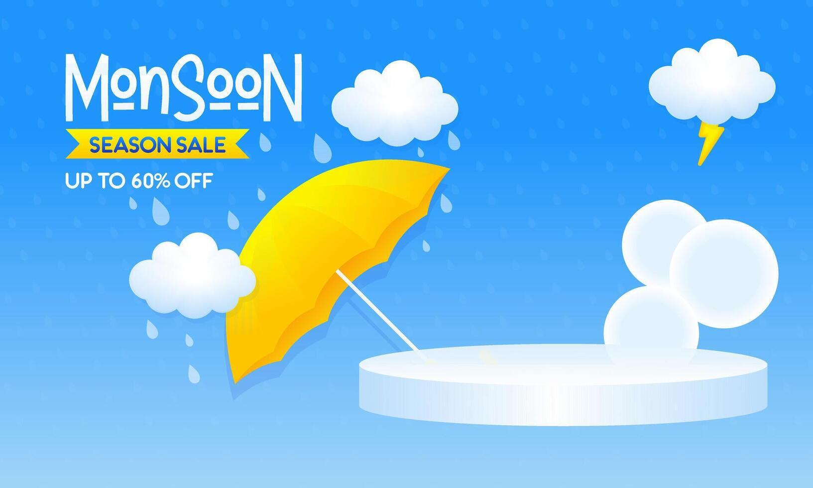 Monsoon Season is Here. Get Ready for Discount and Off from Monsoon Season Sale Banner. vector