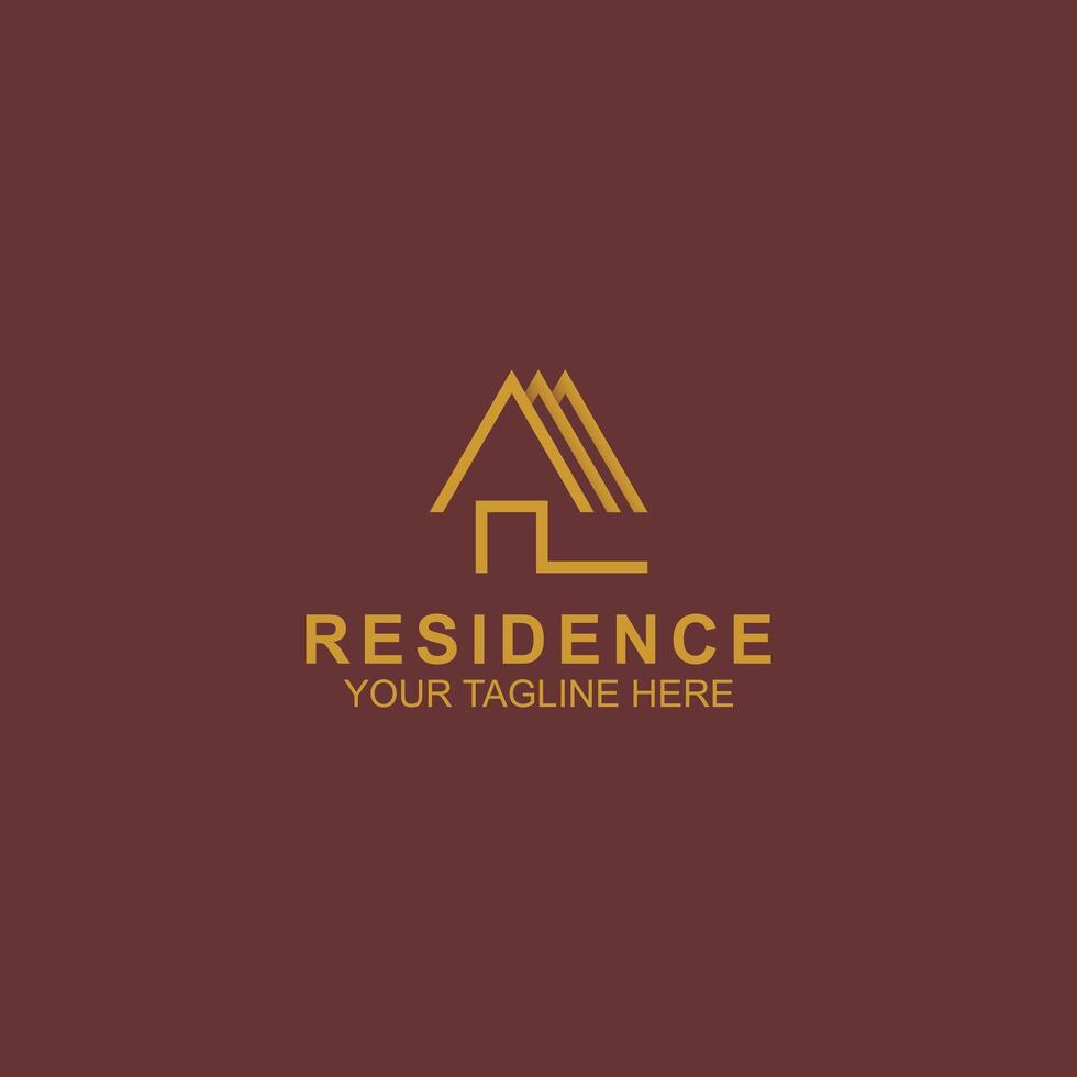 logo design for residence or building with creative illustration vector