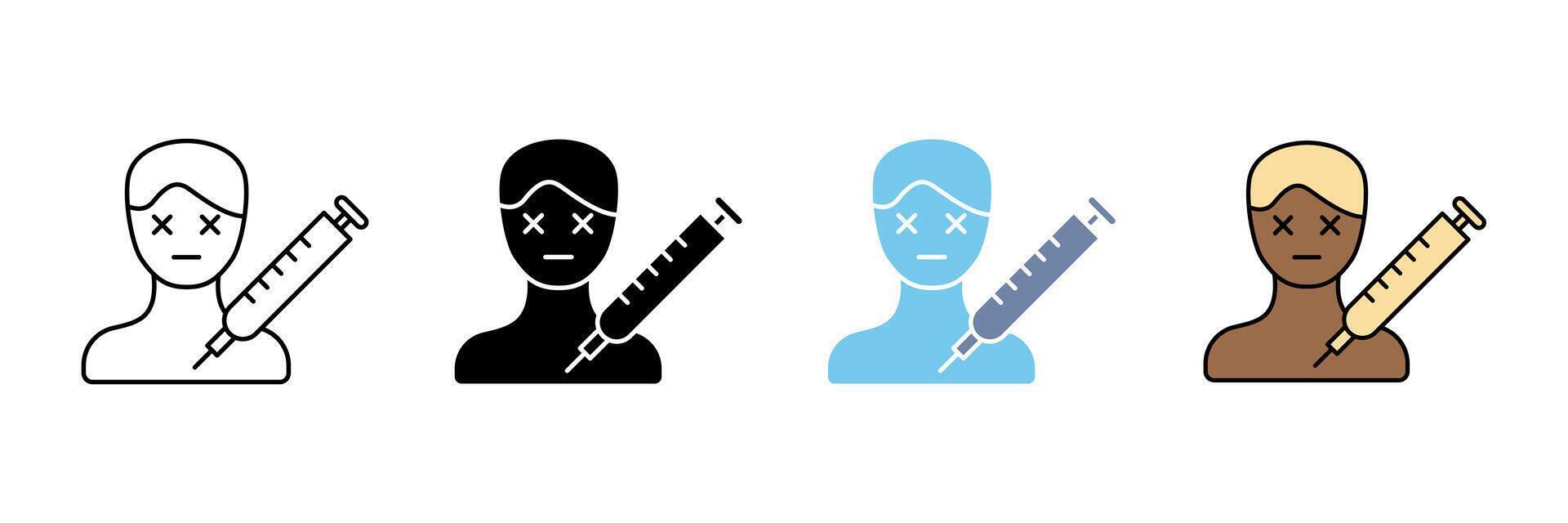 overdose concept line icon. Simple element illustration. overdose outline symbol design. vector