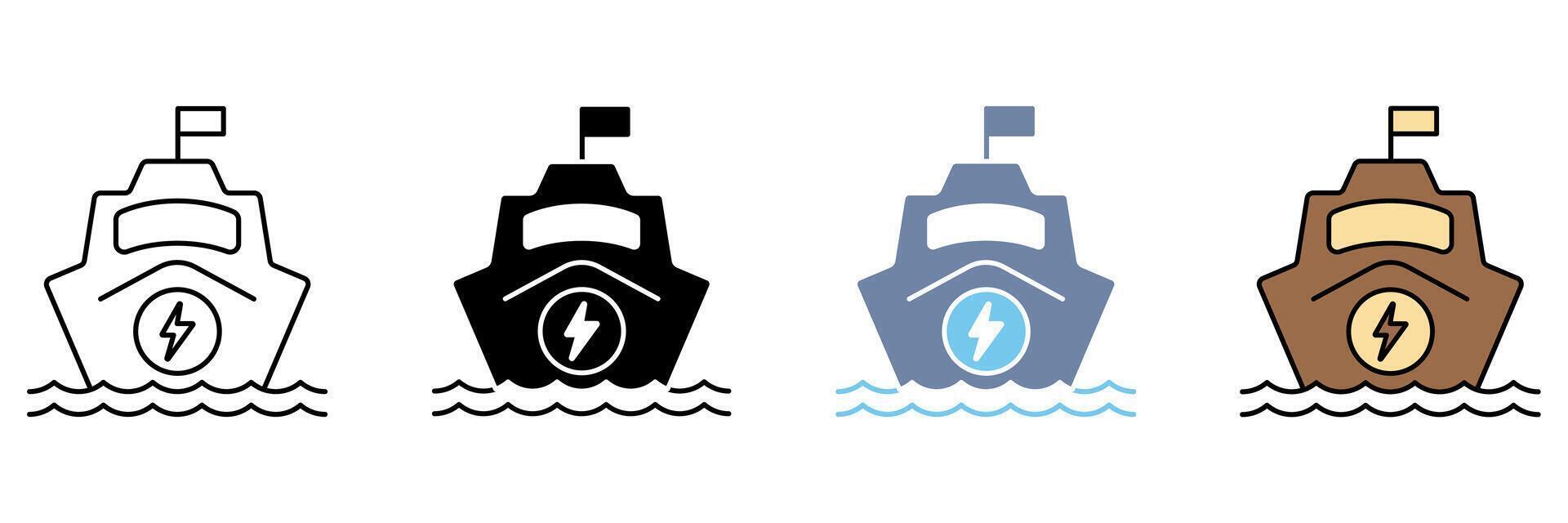 electric boat concept line icon. Simple element illustration. vector