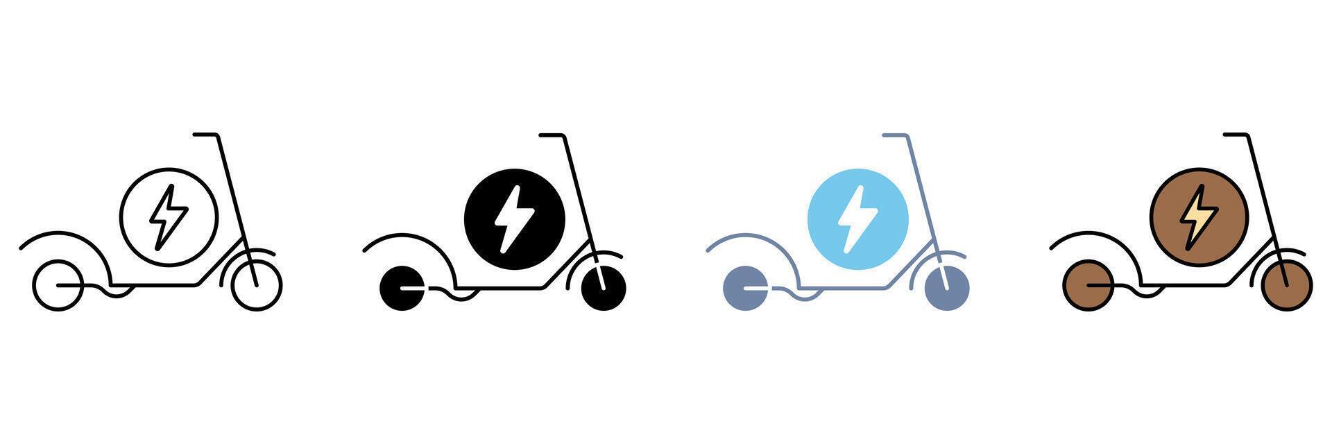 electric scooter concept line icon. Simple element illustration. vector
