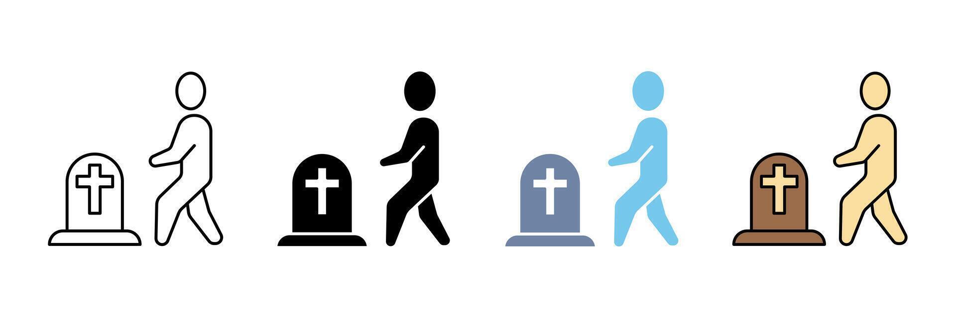 funeral concept line icon. Simple element illustration. funeral outline symbol design. vector