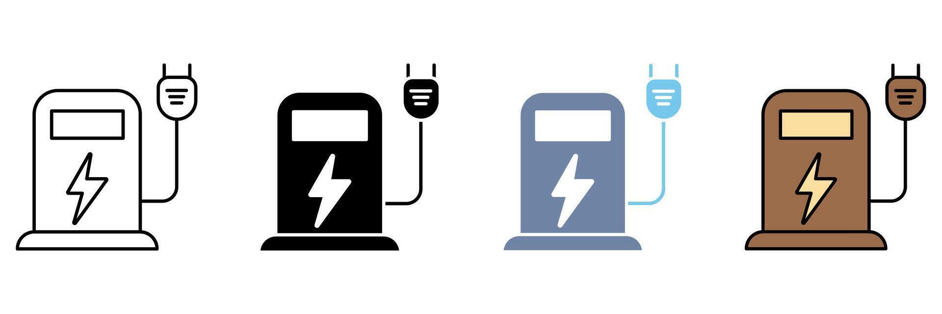 charging station concept line icon. Simple element illustration. vector