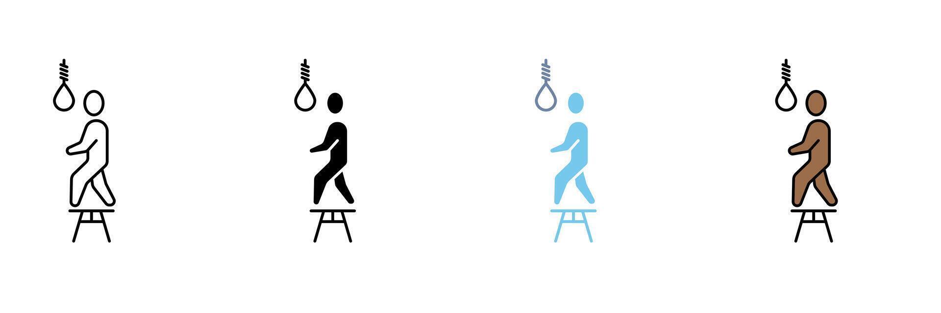 suicide concept line icon. Simple element illustration. suicide outline symbol design. vector
