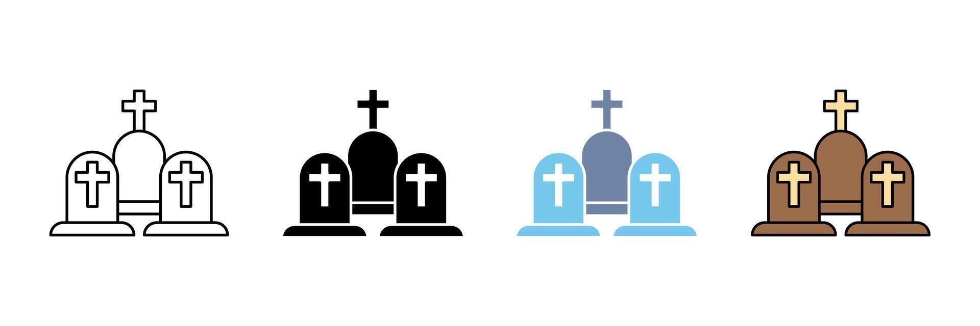 cemetery concept line icon. Simple element illustration. cemetery outline symbol design. vector