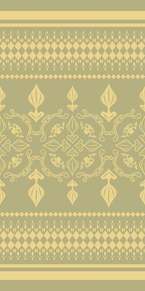 Oriental Flourish Detailed of Gold Scroll Ornament Royal Botany Blooming Design Intricate Pattern. Luxury Embroidery Border for Apparel Decoration Filigree Wallpaper Dress Silk Packaging Carpet Batik vector