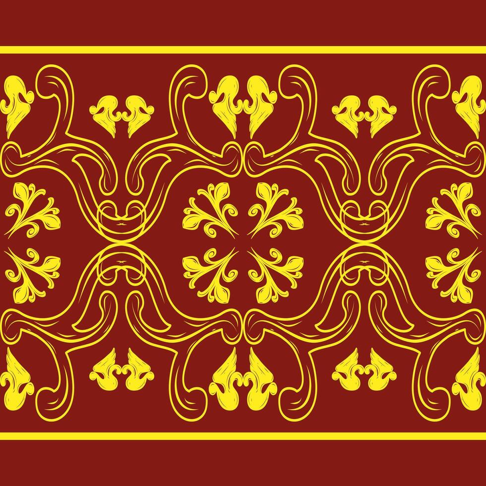 Abstract Medieval Motif with Golden Scroll Ornament Florals Filigree Hand Drawn Frame Decoration. Elegance Rich Pattern with Royal Delicate Scent Pattern for Border Striped Fashion Apparel Embroidery vector