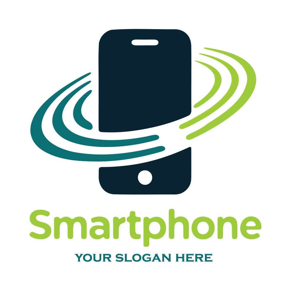 Modern Smartphone Logo with Dynamic Connectivity vector