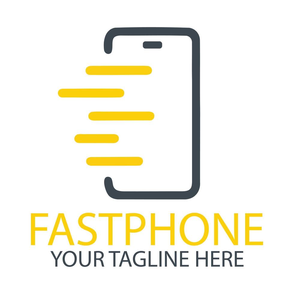 Fast and efficient smartphone logo design vector
