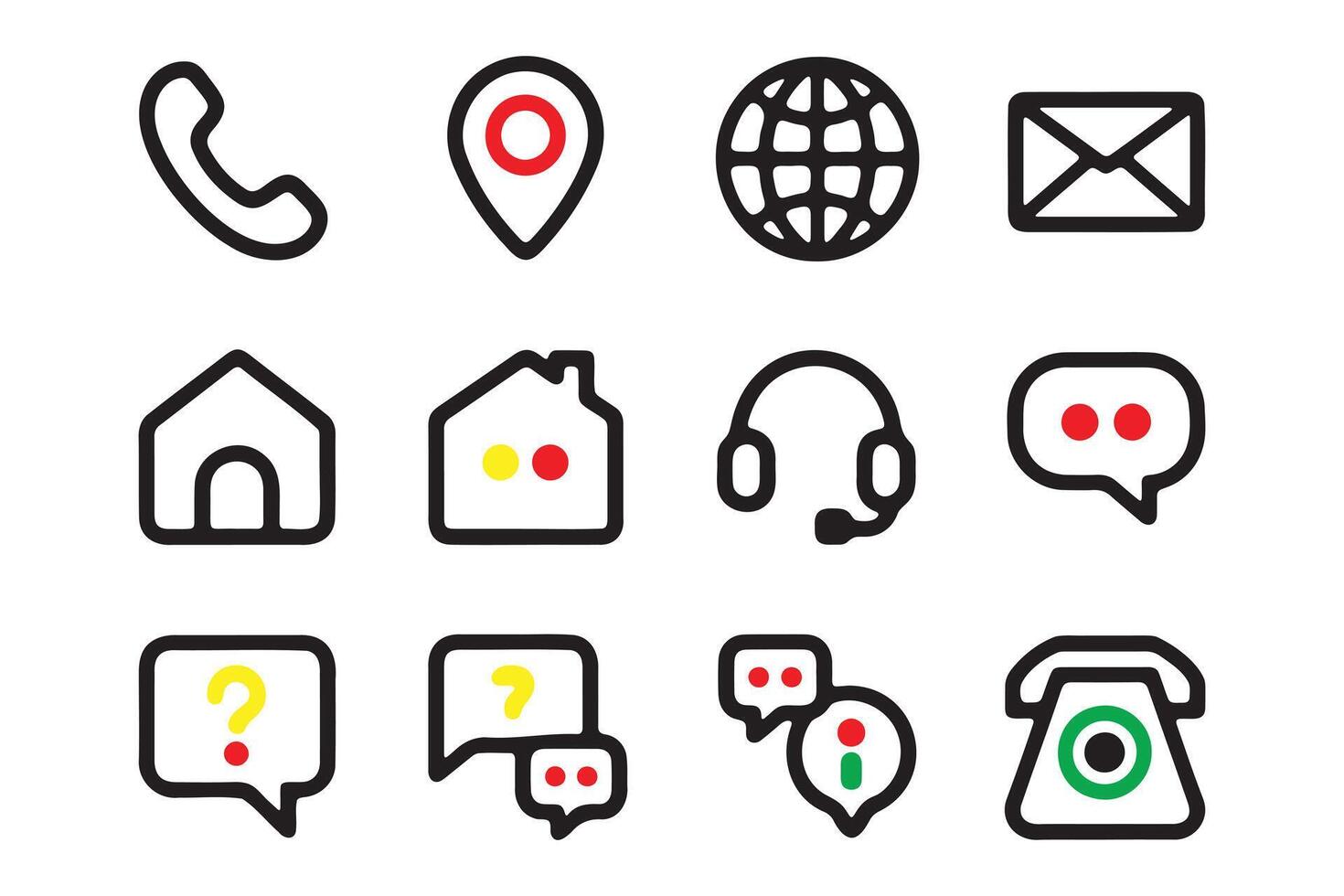 Website contact us icons a collection of high quality graphics vector