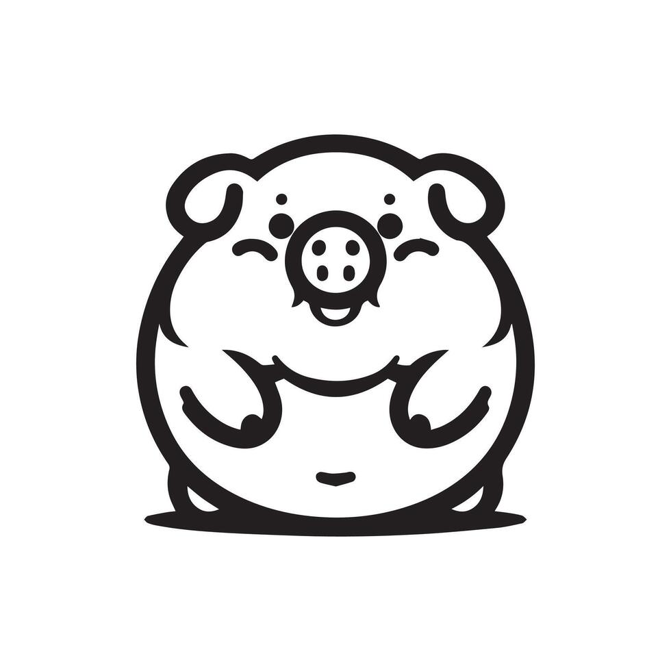 Chubby Pig Logo Design vector