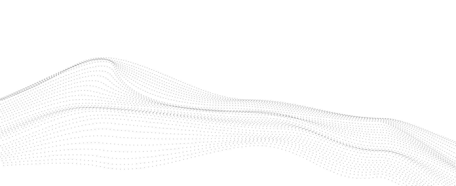 Abstract Grey Technology Wave Background. Futuristic Digital Particles for Data Visualization, Modern Network, and Business Design vector