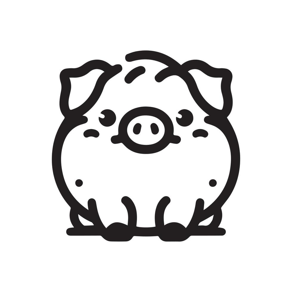 Round Pig Logo vector