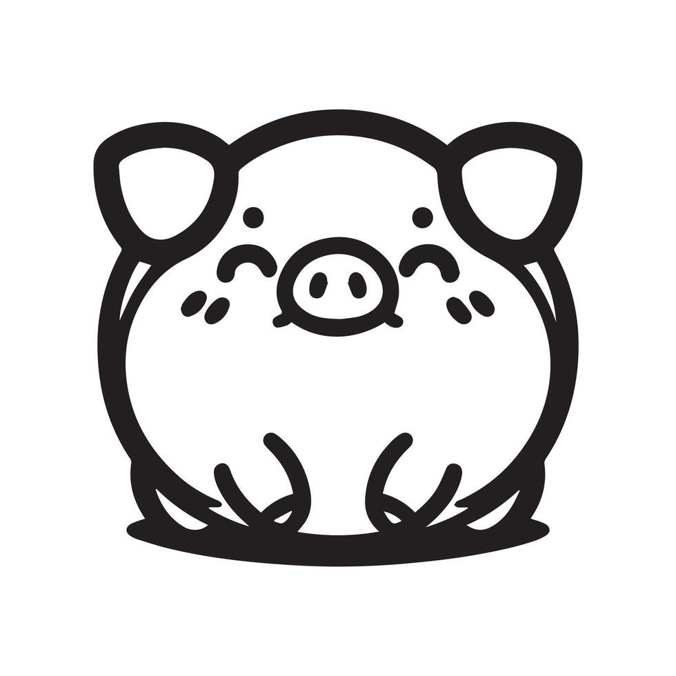 Fat Pig Mascot Logo Friendly and Fun Design vector