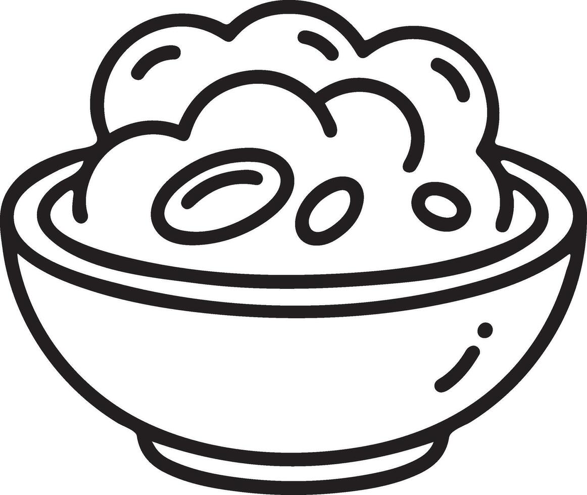 A food bowl outline icon illustration. vector