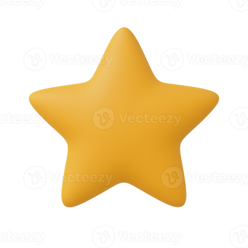 3D Yellow Star png