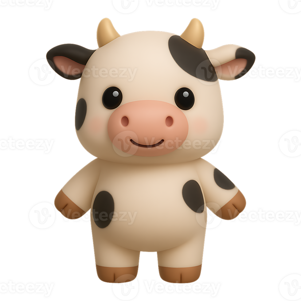 3D Cow Mascot png