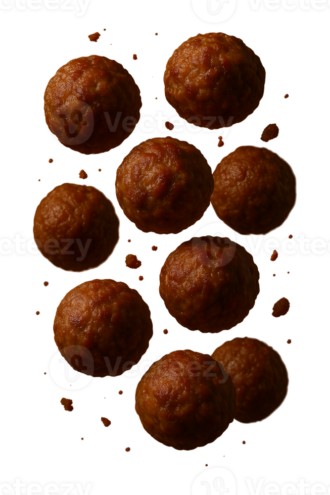 realistic flying meatball png