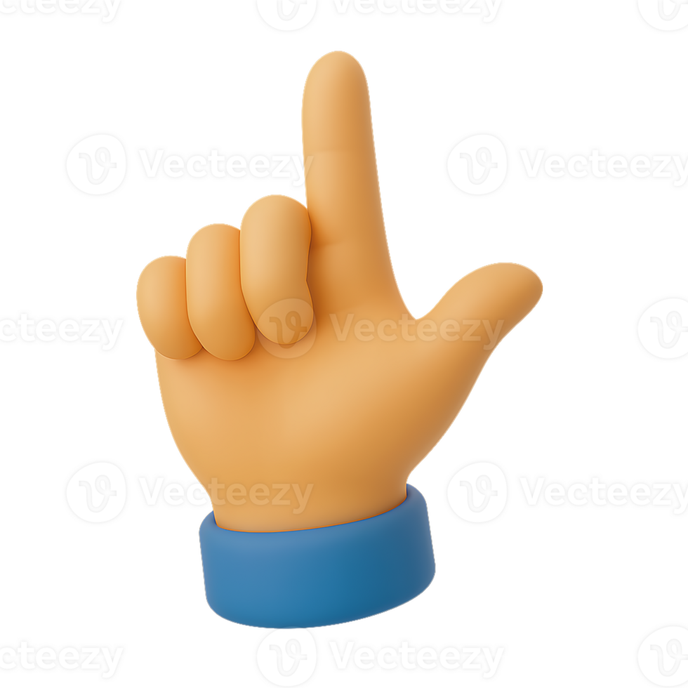 3D hand point up png