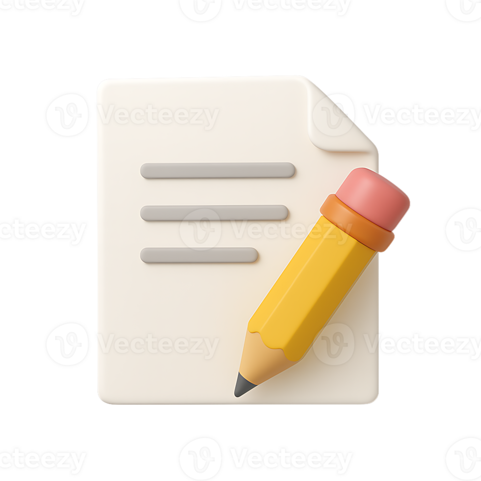 3D Paper and Pencil png