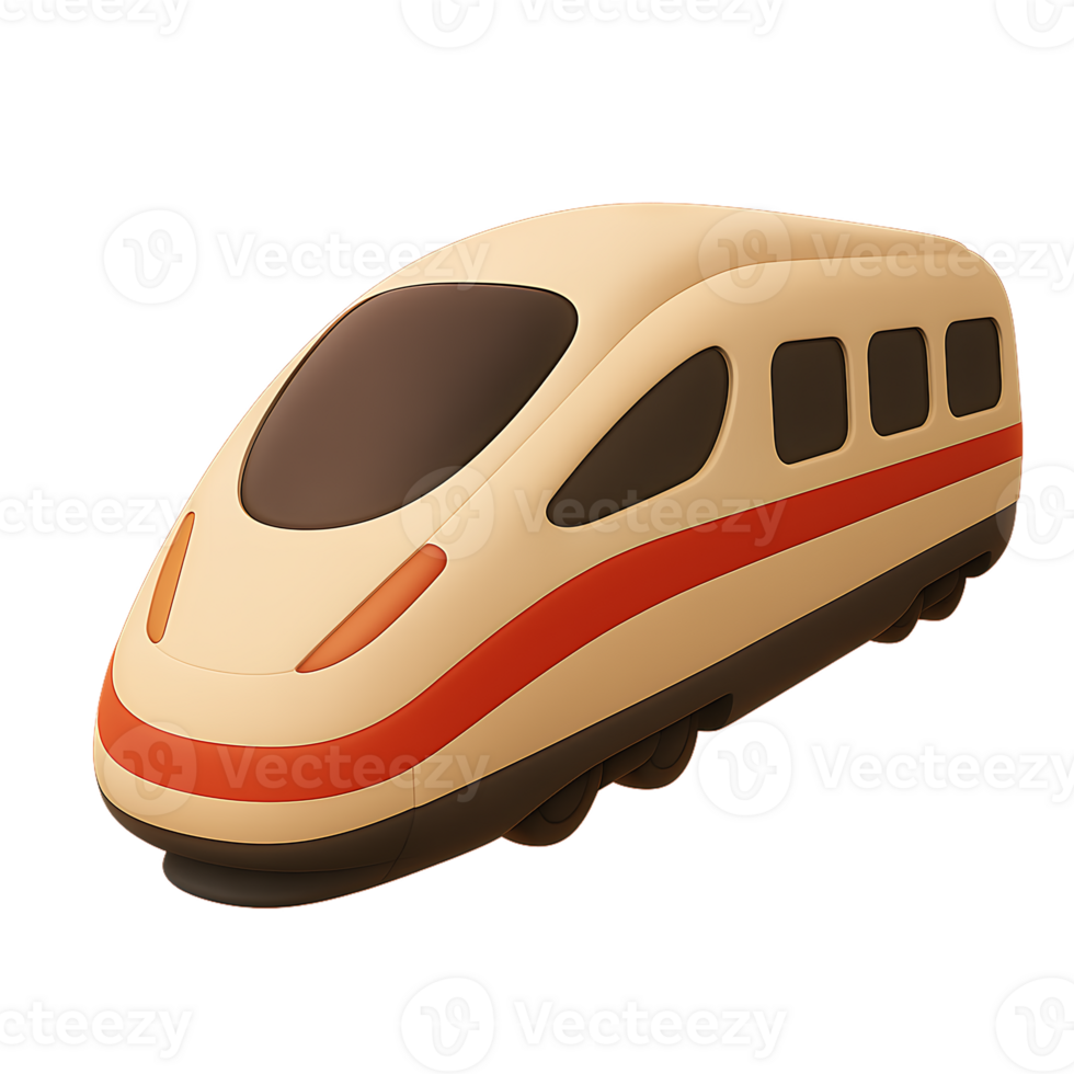 3D high speed modern train png