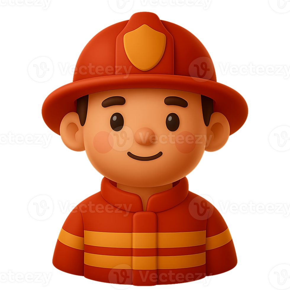 3D Firefighter Character png