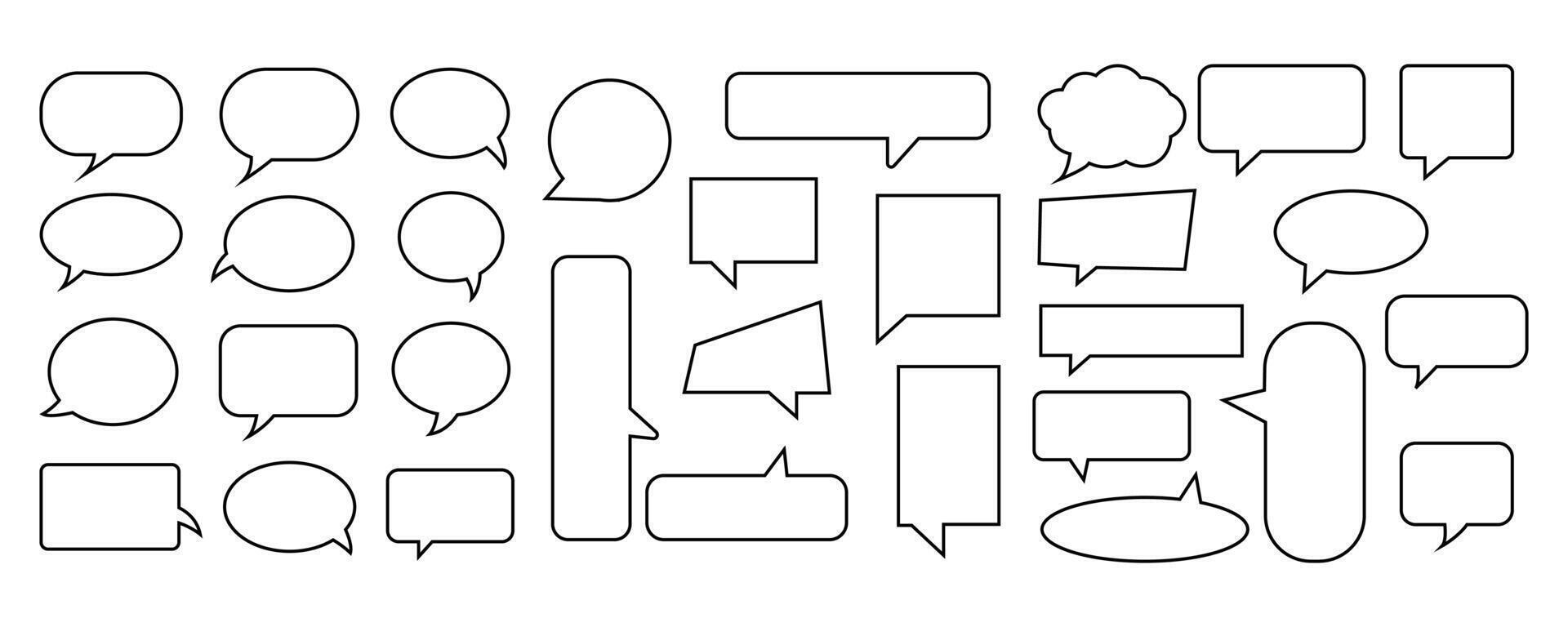 Collection of bubbles speech set. hand-drawn. vector