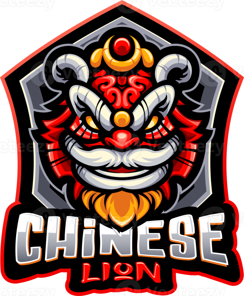 Chinese lion head mascot png