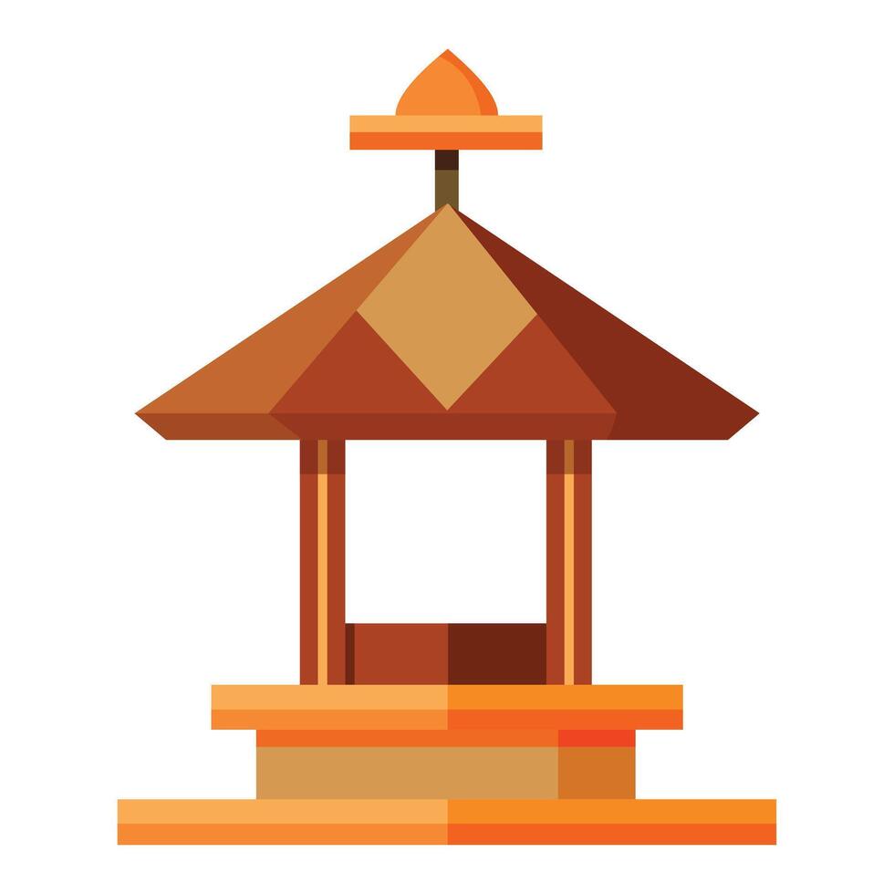 Illustration of a Traditional Balinese Gazebo Structure vector