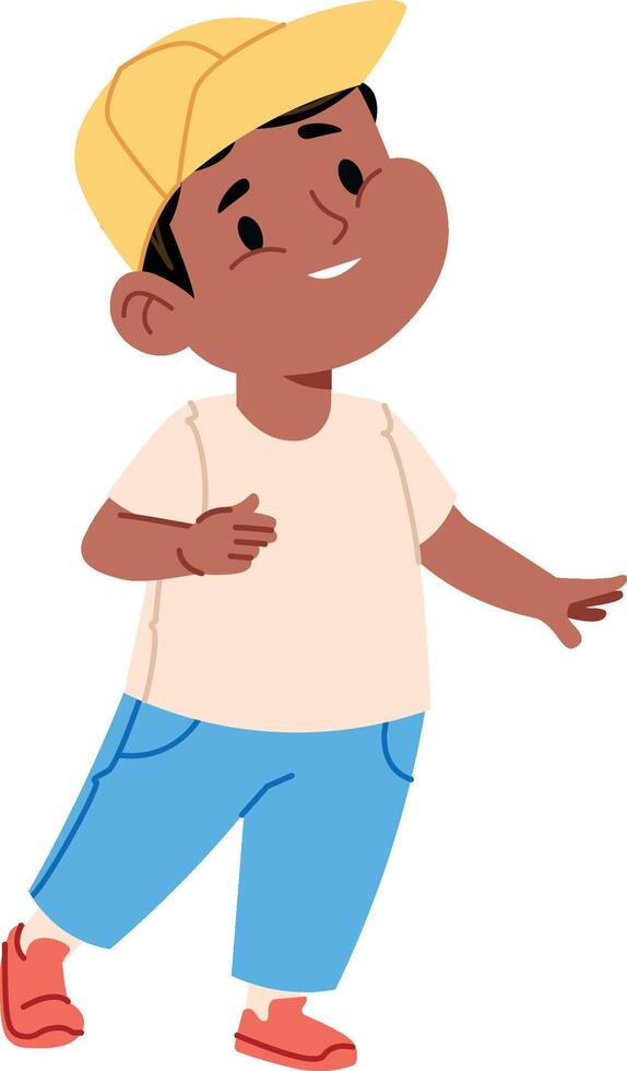 Smiling Boy in Casual T-shirt vector